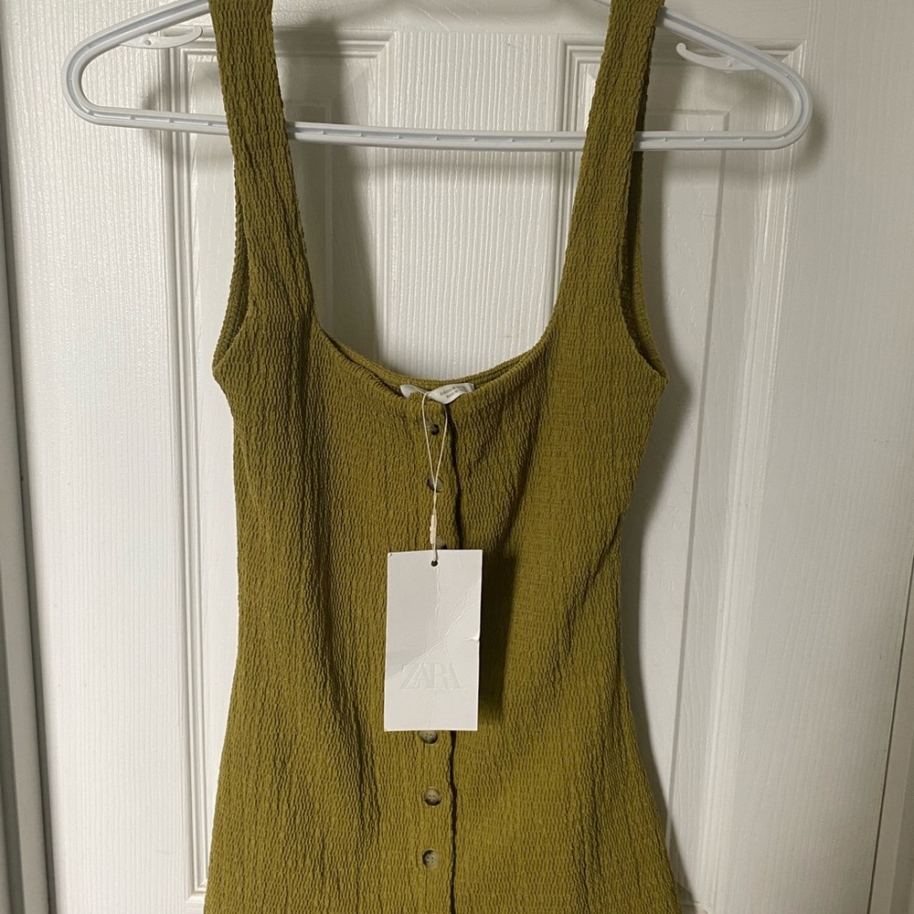 Zara Olive Textured Button-Front - Picture 4 of 5